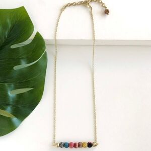 Kantha Horizontal Bar Necklace